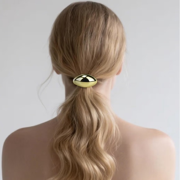 6 pcs Gold Metal Ponytail Cuff Hair Ties - Picture 6 of 7